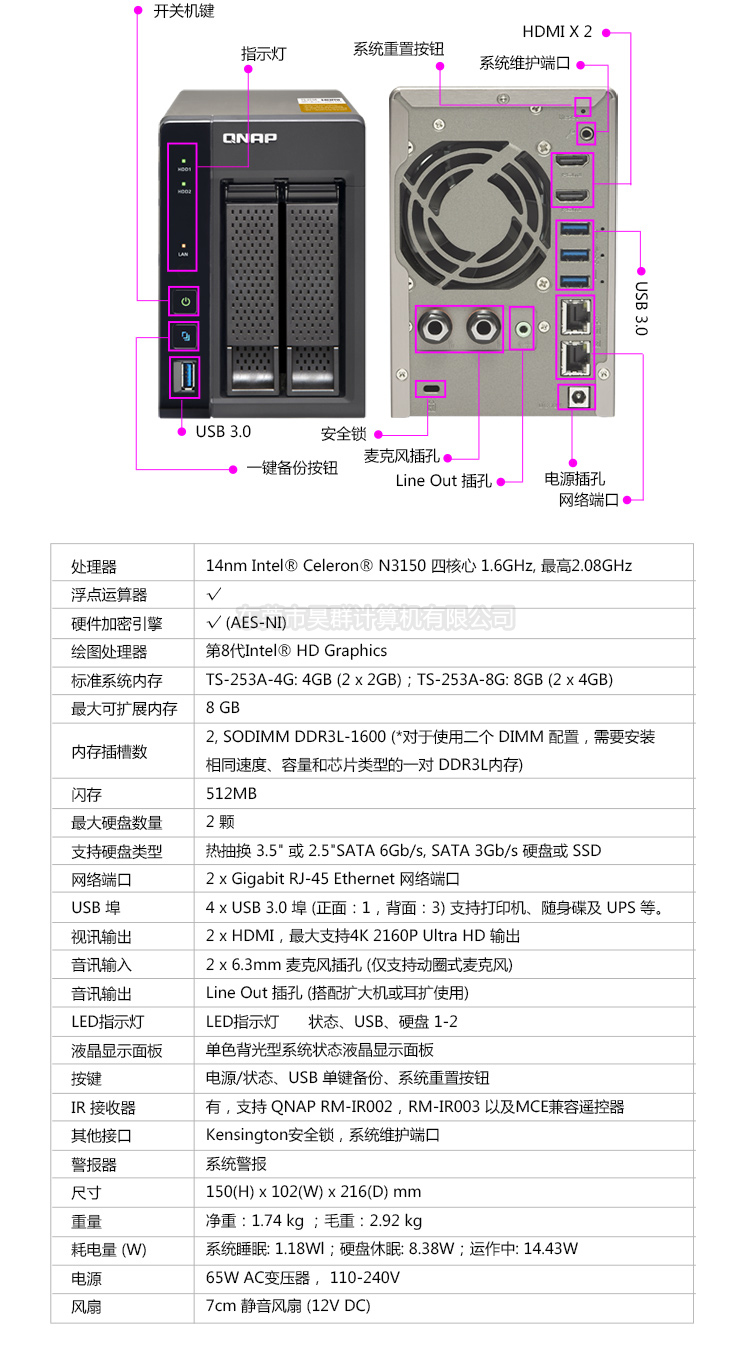 威联通 TS-253A-4G